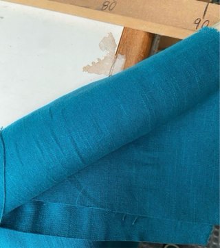 Tessuto Cotone Lino Turchese