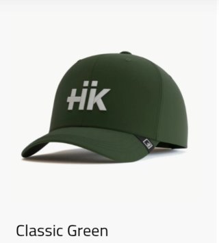 Gorras beige, gris y verde.