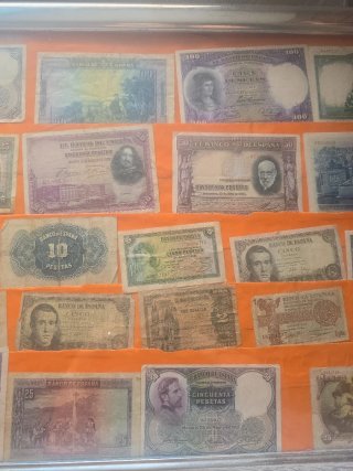 Cuadro Billetes Pesetas Antiguos Escucho ofertas