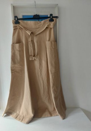 Gonna misto lino color cammello