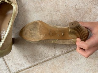 Zapatos Tod's Tacon Mujer Talla 35 Dorados