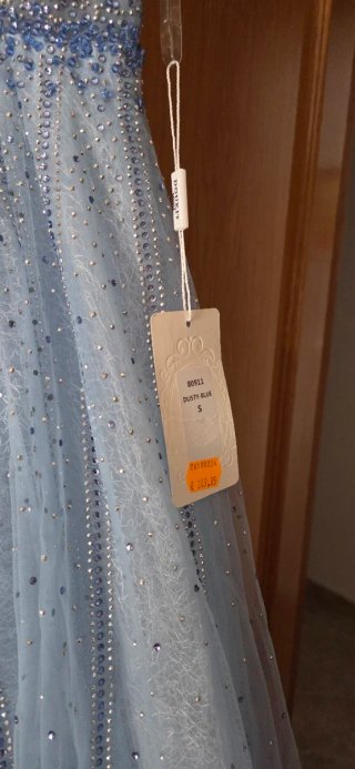 Vestido fiesta pedrería azul talla S