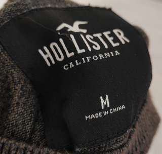 Jersey Hollister Gris Cuello Redondo - Talla M