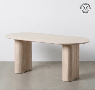 Mesa Comedor Beige Piedra MDF 180x90x76cm