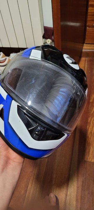Casco Moto Scorpion Negro Azul Blanco