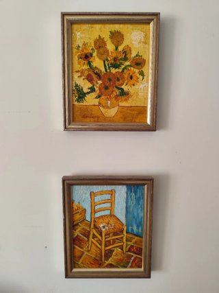 Coppia di quadri: ricreazione di Van Gogh ad olio