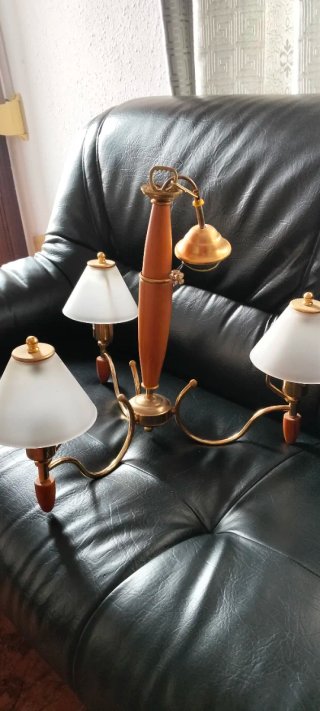 Lámpara de techo madera y metal