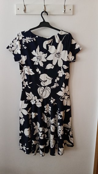 Vestido floral azul y blanco Lauren Ralph Lauren