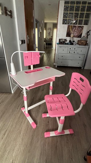 Mesa y Silla Infantil Ajustable Rosa