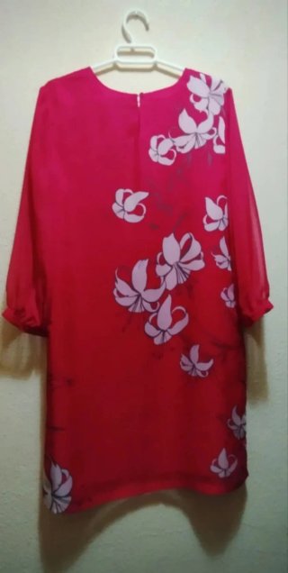 Vestido corto ANTEA rojo estampado