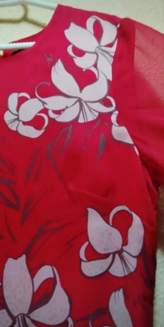 Vestido corto ANTEA rojo estampado