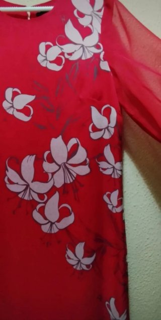 Vestido corto ANTEA rojo estampado