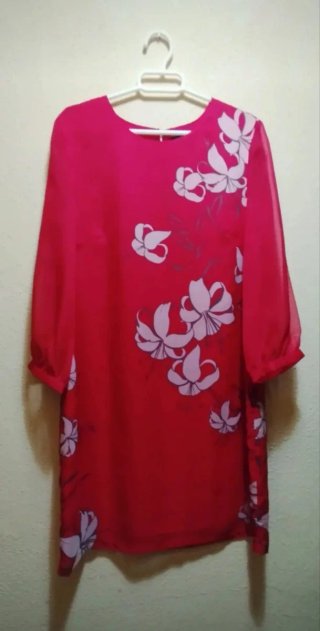 Vestido corto ANTEA rojo estampado