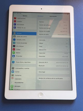 Apple iPad Air 16GB Plata Wi-Fi
