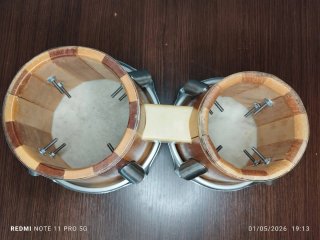 Bongos vintage madera y piel