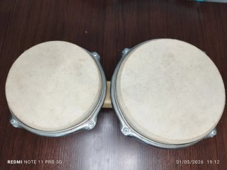 Bongos vintage madera y piel