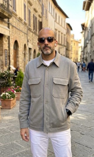 Sobrecamisa Zara Hombre Talla XL Verde Oliva