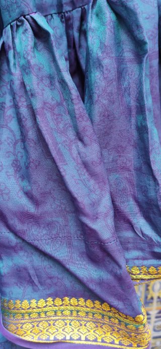 Falda Rociera Bambula Azul/Morado Talla Única