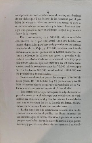 Caja Nacional de Loterías - Abril 1844