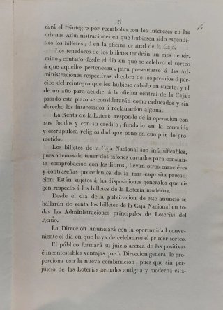 Caja Nacional de Loterías - Abril 1844