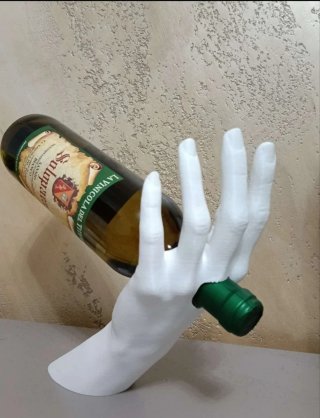 Portabottiglie vino a forma di mano 3d