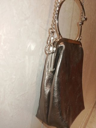 Borsetta Argentata con Manico ad Anello