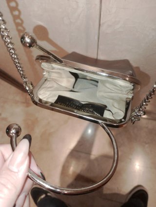 Borsetta Argentata con Manico ad Anello