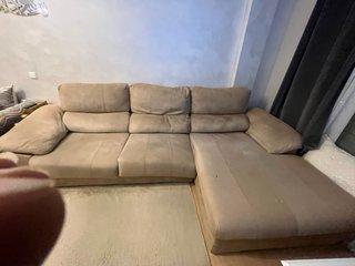 Sofá Chaiselongue Beige Tela