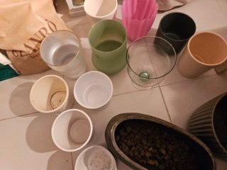 13 Vasi Piante Vetro e Resina Vari