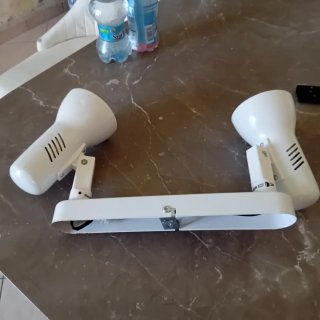 Lampadario doppio metallo bianco