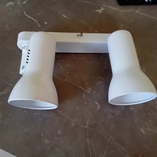 Lampadario doppio metallo bianco