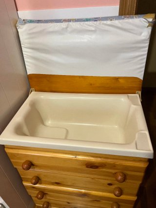 Mueble cambiador bañera madera pino