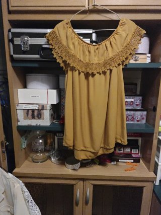 Blusa mujer escote volante encaje talla única