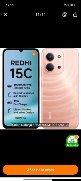Xiaomi Redmi 15C azul 256GB