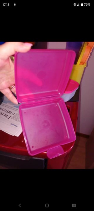 Portamerenda Tupperware rosa