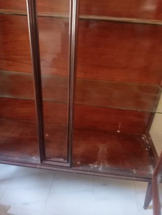 Vetrina vintage anni 40/50 in legno e vetro