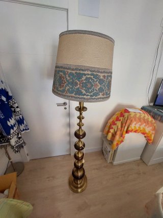 Lámpara de pie vintage tela y metal