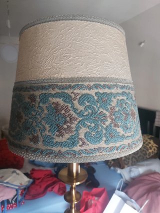 Lámpara de pie vintage tela y metal