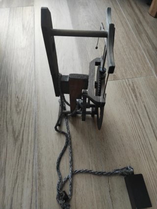 Reloj de Volantín de pared de madera antiguo