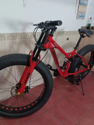 Bicicleta Fatbike Doble Suspensión Roja
