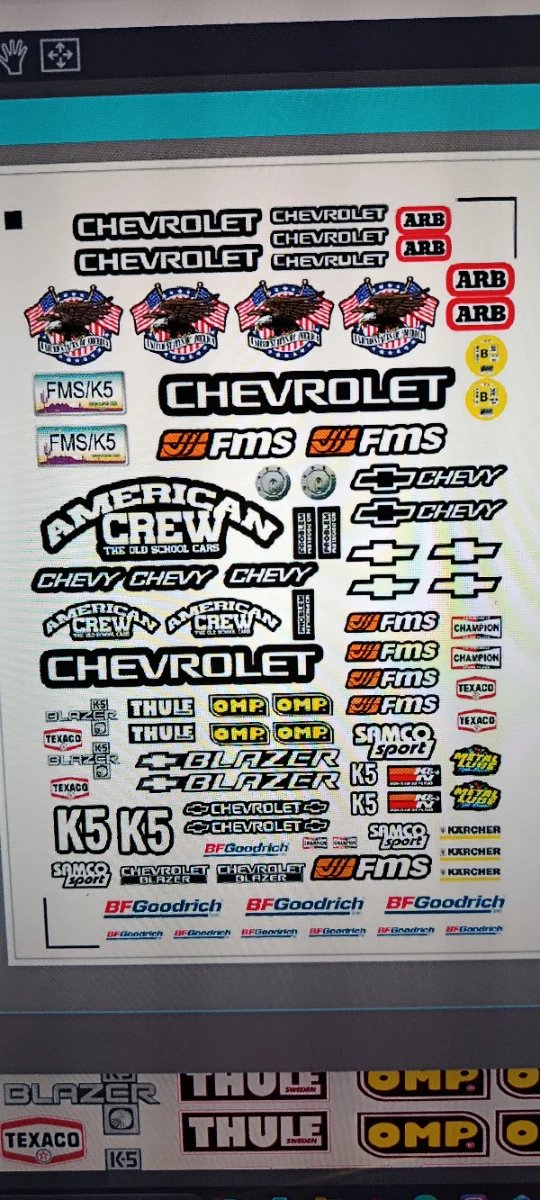 Pegatinas Chevrolet K5 Blazer FMS b/n crawler