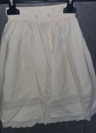 Faldón bebé beige hecho a mano 40cm piqué