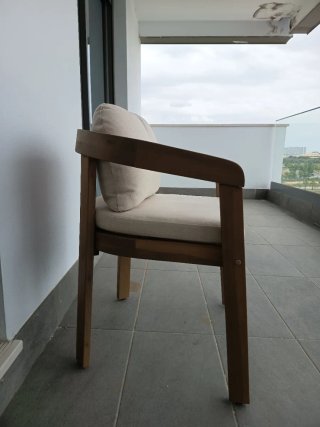 Pack 4 Sillas Jardín Madera con Reposabrazos