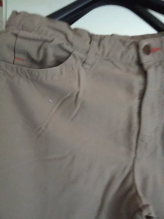 Pantalón de tela hombre verano beige