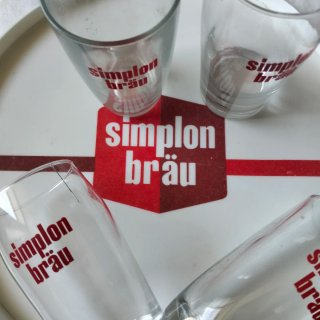 Vassoio e 4 Bicchieri Simplon Brau