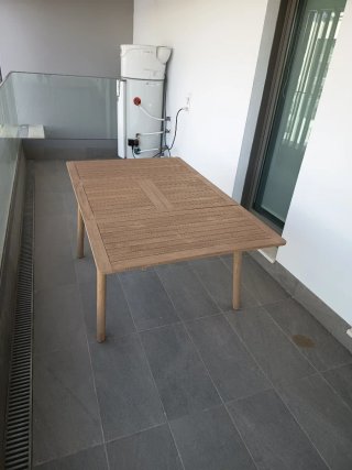 Mesa de jardín extensible madera 100-160x100cm