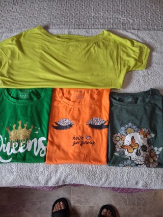 Lote 4 Camisetas Mujer Talla L