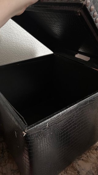 Baúl/Puf Piel Negro asiento
