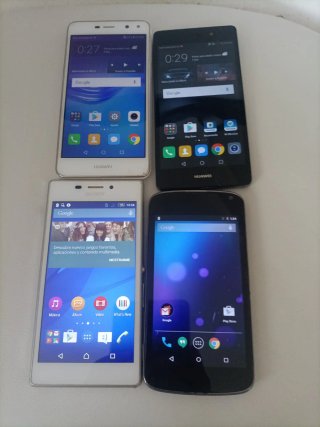 Lote 4 móviles:Nexus 4, Huawei P8 lite, y635, Sony