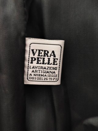 Giacca lunga vera pelle nera